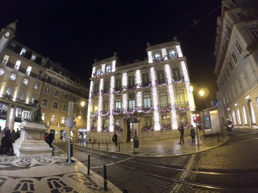 Luzes de Natal em Lisboa, Portugal