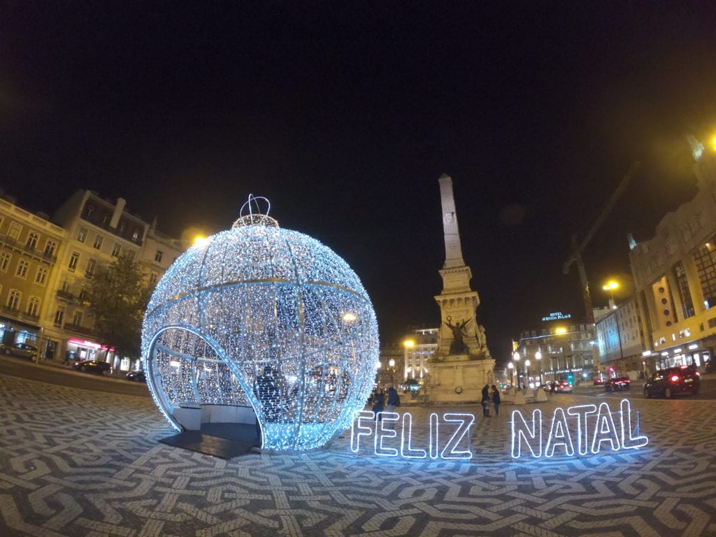 Luzes de Natal em Lisboa, Portugal