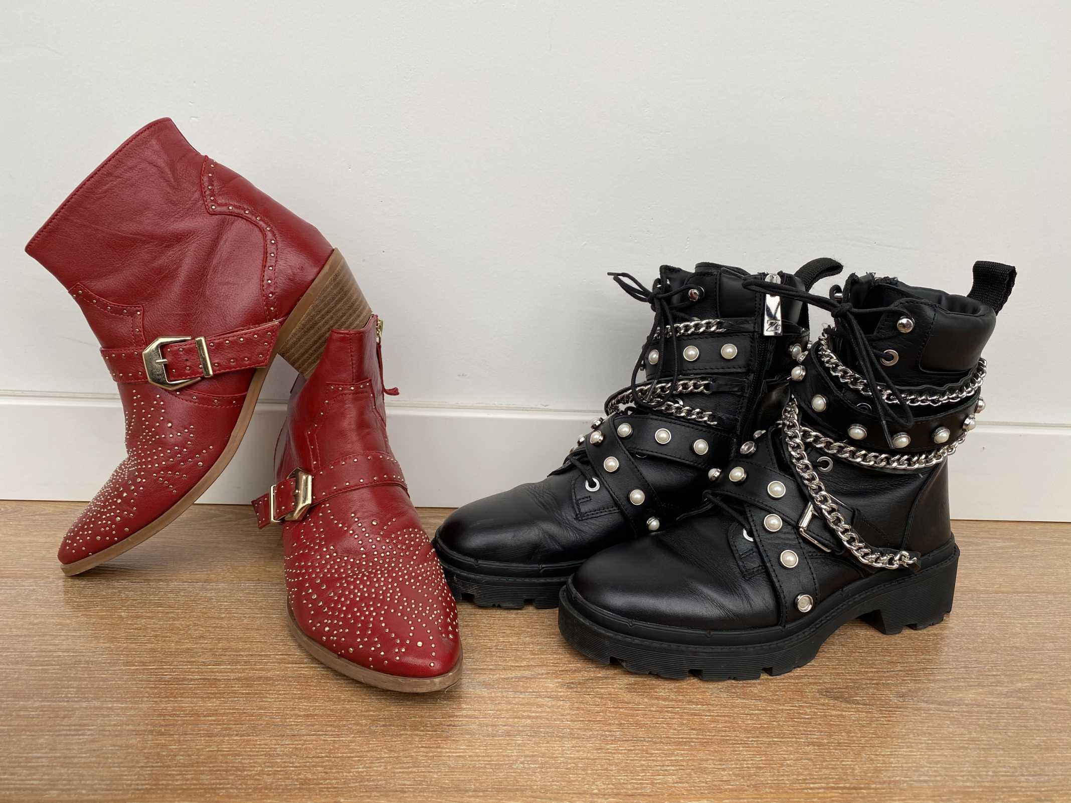 Botas vermelhas zara